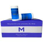 Matthews POR Recycled Bin Liner with Handles 36L - White 580mm x 700mm x 15mu - 50 Bags / Roll 1000 Bags / Box - 1 Box