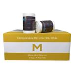 Matthews POR Compostable Bin Liner 36L - White 580mm x 700mm x 15mu - 50 Bags / Roll 1000 Bags / Box - 1 Box