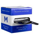 Matthews DB Recycled Bin Liner 60L - Black 650mm x 900mm x 30mu - Dispenser Box - 100 Bags / Dispenser - 100 Bags / Box - 1 Box