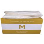 Matthews FP Compostable Bin Liner 60L - White 650mm x 900mm x 30mu - 25 Bags / Pack - 450 Bags / Box - 1 Box