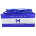 Matthews FP Recycled Bin Liner 60L - Blue 650mm x 900mm x 30mu - 50 Bags / Pack - 450 Bags / Box - 1 Box