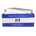 Matthews FP Recycled Bin Liner 80L - White 800mm x 1000mm x 30mu - 50 Bags / Pack - 350 Bags / Box - 1 Box