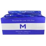 Matthews FP Recycled Bin Liner 120L - Blue 900mm x 1330mm x 30mu - 25 Bags / Pack - 200 Bags / Box - 1 Box