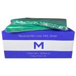 Matthews FP Recycled Bin Liner 240L - Green 1125mm x 1500mm x 30mu - 25 Bags / Pack - 150 Bags / Box - 1 Box