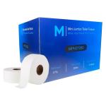 Matthews Virgin Mini Jumbo Toilet Tissue Boxed - White 1 Ply - 400m - FSC Mix - Unwrapped Rolls - 12 Rolls / Box - 1 Box
