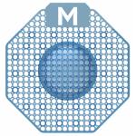 Matthews MPH28803 Scented Enzyme Block Urinal Screen - Blue / Kiwi Grapefruit with Plastic Glove - Priced for 1 Screen - MOQ is 10 Screens