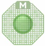 Matthews Scented Enzyme Block Urinal Screen - Green / Cucumber Melon with Plastic Glove - Priced for 1 Screen - MOQ is 10 Screens