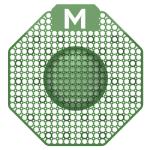 Matthews Scented Enzyme Block Urinal Screen - Dark Green / Super Lime with Plastic Glove - Priced for 1 Screen - MOQ is 10 Screens