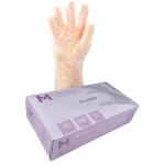 Matthews TPE Embossed Gloves Powder Free - Clear - XL 240mm Cuff - 2.0g - 200 Gloves / Pack - 2000 Gloves / Box - 1 Box