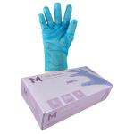 Matthews TPE Embossed Gloves Powder Free - Blue - S 240mm Cuff - 2.0g - 200 Gloves / Pack - 2000 Gloves / Box - 1 Box