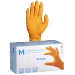 Matthews Nitrile Diamond Grip Gloves Powder Free - Orange - M 240mm Cuff - 9.0g - 100 Gloves / Pack - 1000 Gloves / Box - 1 Box