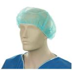 Matthews MPH30000 Polypropylene Bouffant Hats - Blue 610mm Wide - 12gsm - For Larger Hair Styles - 50 Hats / Pack - 600 Hats /Box - 1 Box