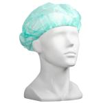 Matthews Polypropylene Bouffant Hats - Green 610mm Wide - 12gsm - For Larger Hair Styles - 50 Hats / Pack - 600 Hats / Box - 1 Box