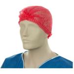 Matthews MPH30040 Polypropylene Crimp Hats - Red 530mm Wide - 12gsm - 100 Hats / Pack - 1000 Hats / Box - 1 Box