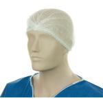 Matthews MPH30045 Polypropylene Crimp Hats - White 530mm Wide - 12gsm - 100 Hats / Pack - 1000 Hats / Box - 1 Box