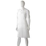 Matthews Polyethylene Back Tie Apron - White 800mm x 1250mm x 20mu - Light Duty - 50 Aprons / Header Block - 700 Aprons / Box - 1 Box