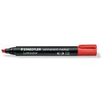 Matthews Staedtler Permanent Marker - Red Chisel Tip - 10 Markers / Pack - 1 Pack