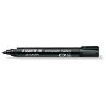 Matthews Staedtler Permanent Marker - Black Bullet Tip - 10 Markers / Pack - 1 Pack