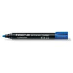 Matthews Staedtler Permanent Marker - Blue Bullet Tip - 10 Markers / Pack - 1 Pack