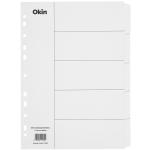 Okin IF604 A4 Cardboard Dividers 5 Tab White