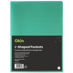 Okin H101438 Okin L-Shaped Pockets A4 Green, Pack of 12