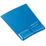 Fellowes 9182201 Mouse Pad with Gel Wrist Support - Clear Blue