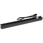 Dynamix RPR-IEC-16A10V 10 Outlet Vertical Power    Rail (8x 10A IEC C13 & 2x 16A IEC  C19). with 6KA C-Curve Circuit Breaker. Integrated 2m power cord (16A IEC C20) 0RU. Colour Black.