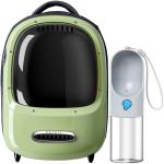 Petkit EVERTRAVEL Pet Backpack (Green) for Cats and Puppies with 400ml Pet Drinking Water Bottle Comfort with Padded Strap for Travel, Hiking, Walking & Outdoor, Lightweight and Spacious