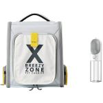 Petkit Breezy Zone Pet Backpack(Grey) for Cats and Puppies with 400ml Pet Drinking Water Bottle Comfort with Padded Strap for Travel, Hiking, Walking & Outdoor, Lightweight and Spacious