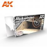 AK Interactive AK9010 Colour Set - Black Interiors and Cream White