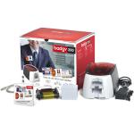 EVOLIS Badgy200 USB Card Printer Starter Kit 100 x 0.76mm Thickness Cards - 1x Colour Ribbon for 100 Prints & Badge Studio Plus allows for Excel Importing or Create Internal Database