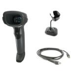 Zebra DS4608-SR7U2100SGW DS4608 Black Standard Range 1D/2D Handheld Corded Barcode Scanner Kit Scanner, Shielded USB Cable & Stand Included