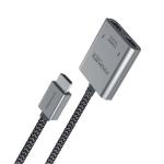 Promate MEDIASPLIT-H2 2-in-1 HDMI Splitter with 1m Cable & Dual HDMI Outputs - Silver / Black Supports up to 4K 60Hz UHD Res - Easy Plug & Play