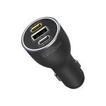 Promate POWERDRIVE-120 120W PD In-Car Dual USB-C Port Phone Charger - Black 1x USB-A Port - QC 3.0 - Charge 2x Devices Simultaneously - Sleek & Compact - Universal Compatibility - Also for Tablets / Notebook / Macbook