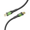 Promate TRANSLINE-CI.BLK 27W PD - 480Mbps USB-C to Lightning Cable - 1.2m - Black Transparent Connectors - LEDs - 25000+ Bend Lifespan - Gold Plated Connectors - Nylon Braided - Data & Charge Promate TRANSLINE-CI.BLK 27W PD - 480Mbps USB-C to Lightning Cable - 1.2m - Black Transparent Connectors - LEDs - 25000+ Bend Lifespan - Gold Plated Connectors - Nylon Braided - Data & Charge