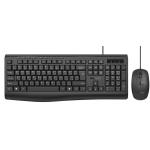 Promate Eronomic Wired Multimedia Keyboard & Mouse. 1.5m Cables, Quite Keys, Angled Kickstand,Spill Resistant Keyboard, 2400DPI Mouse, Anti-Slip Silicone Grip, Plug & Play.