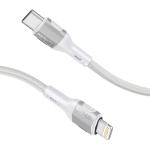 Promate FLETCHLINK-CI.GR Tough Built - 27W PD - 480Mbps USB-C to Lightning Cable - 1.2m - Grey Super Slim Connectors - Tangle Free Soft Silicone - Data & Charge