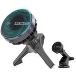 Promate MAGCHILL-QI2 15W ActiveCool Cradleless Qi2 Wireless Smartphone in Car Charger Mount Supports MagSafe 15W - Includes Both Vent & Dashboard Mount - Active Device Cooling up to 15C - 1.2m Cable Included.