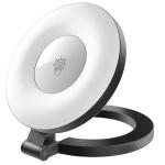 Promate MAGHALO  Ultra-Slim LED MagSafe Compatible Rechargeable Ring Light. 3 LED Modes, 180 Degree Angle Adjustment, Touch Control, Built-in KickStand, 300mAh Battery, 80lm Brightness.