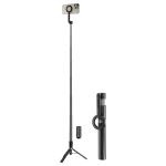 Promate MAGSTICK-PRO MagSafe Compatible Extendable Monopod & Tripod Stand - With Remote Control Black Min Height 38.5cm, Max Height136.5cm, Max Weight Supported - 800g. Built-in Tripod, 180 Tilt Adjust, 10m Operating Distance,