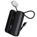 Promate NEO-10.BLK 10000mAh 30W PD Ultra-Fast Power Bank - Black Built-in USB-C Cable & Apple Watch Charger - USB-C In/Out Port - Smart LED Screen - Lightweight & Portable