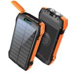 Promate SOLARTANK-20PDQI 20000mAh Rugged EcoLight Solar IP65 Power Bank 10W Wireless QiCharging - Supports 20W Power Delivery - 10W Wireless Charging - 4x USB Charging Ports - 550lm LED Flash Light