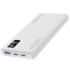 Promate BOLT-10PD.WHT 10000mAh Super Slim Smart Charging Power Bank - White with 20W Dual USB-C & 1x 22.5W USB-A QC 3.0 Port. LCD Battery Display - Compatible with All Smart Phones & Tablets - Automatic Voltage Regulation
