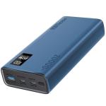 Promate BOLT-20PD.BL 20000mAh Super Slim Smart Charging Power Bank - Blue 20W Dual USB-C & 1x 22.5W USB-A QC 3.0 Port - LCD Battery Display - Compatible with All Smart Phones & Tablets - Automatic Voltage Regulation