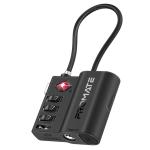 Promate TagLock TSA Luggage Lock with Smart Precision Tracking Tag. Works with Apple Find My APP, Built-inRechargable Battery, Prescise Positioning, Cut Resistant Steel Shackle, Works with Siri.