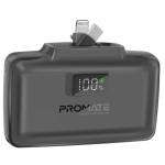 Promate POWERUP-10DUO.BL  10000mAh Ultra-Compact Fast Charging Power Bank with In-Built DualFoldingUSB-C & Lightning Connectors. Supports 20W PD, USB-C In/Out, Smart LED Battery Indicator. Black