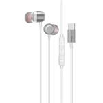 Promate SILKEN-ENC-WHT  In-Ear Ergonomic USB-CWired ENC Stereo Earphones. In-line Microphone & Volume Controls, Compatible with ALL USB-C Mobiles & Tablets. White