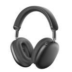 Promate HD AI Noise CancellingWireless Bluetooth Headphones Up to 40hrs Playing time, Soft FoamPadding, Built-in 400mAh x 2 Battery. Black Colour