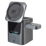 Promate IDOCK-TRIO 3-in-1 Ultra-Compact Auto-Fold 15W MagSafe Compatible Wireless Charging Station