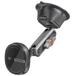 Promate FlexDrive-Qi2 FlexiGrip 15W MagSafe Qi2 Wireless Charger Flexible Dual Ball Joints for Better Viewing Angles - Windshield or Dashmount - Cradleless 360 Design